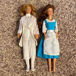 90’s Disney barbie dolls prince Adam and bell